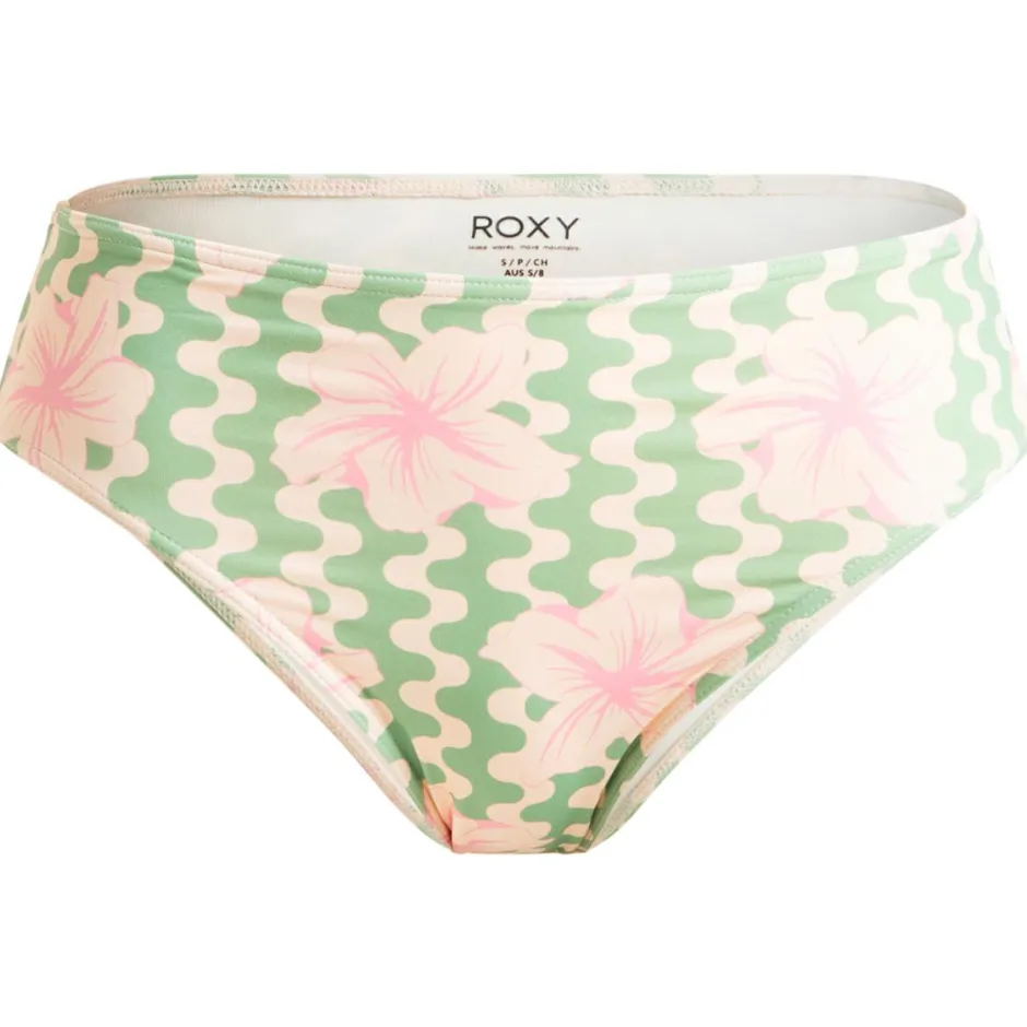 Roxy Bademode-- Women's Hibiscus Daze Midwaist Bikini - Bikini-Bottom Basil Party Waves Yw