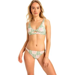 Roxy Bademode-- Women's Hibiscus Daze Hipster - Bikini-Bottom Basil Party Waves Yw