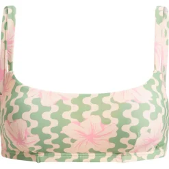 Roxy Bademode-- Women's Hibiscus Daze Underwire D-Cup - Bikini-Top Basil Party Waves Yw