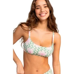 Roxy Bademode-- Women's Hibiscus Daze Underwire D-Cup - Bikini-Top Basil Party Waves Yw