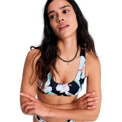 Roxy Bademode-- Women's PT Essentials Athletic Bra - Bikini-Top Anthracite Spring Charming