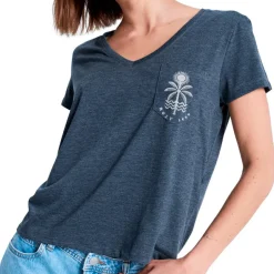Roxy - Woen' aguna Green V Neck - T-hirt