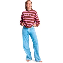 - Woen' tricty tripe Overized - Puover < Roxy Discount