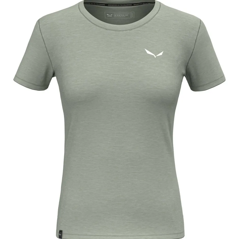 Salewa Wanderbekleidung|T-Shirts-- Women's Eagle Minilogo AM T-Shirt - Merinoshirt Shadow
