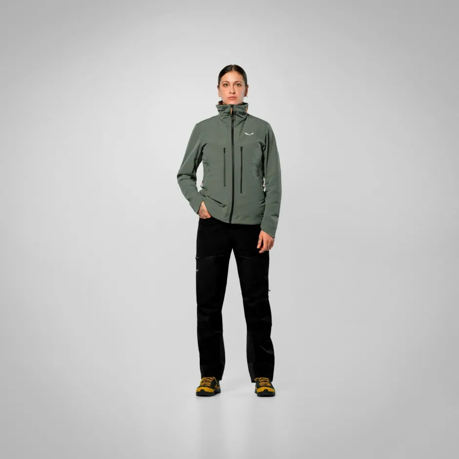Salewa Trekkingbekleidung|Jacken-- Women's Ortles DST/SW Jacket - Softshelljacke Faded Green