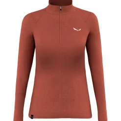 Salewa - Women's Zebru Medium Warm AMR Half Zip Tee - Merinounterwäsche
