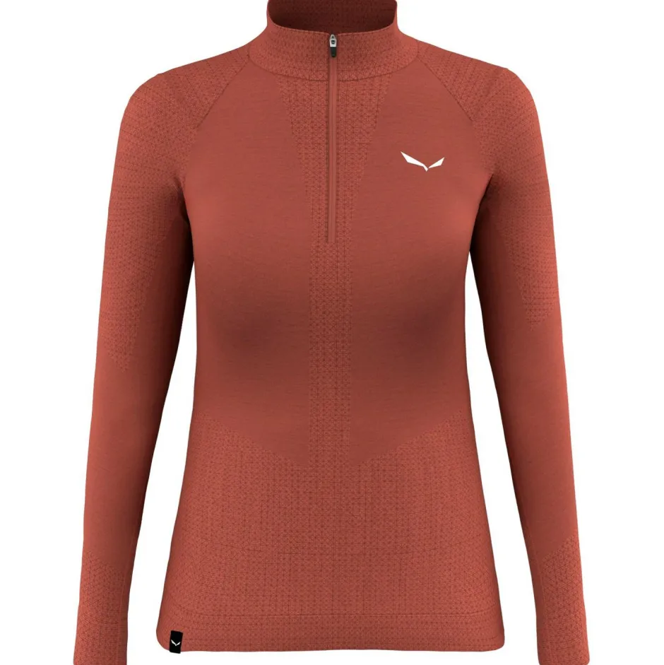 Salewa - Women's Zebru Medium Warm AMR Half Zip Tee - Merinounterwäsche