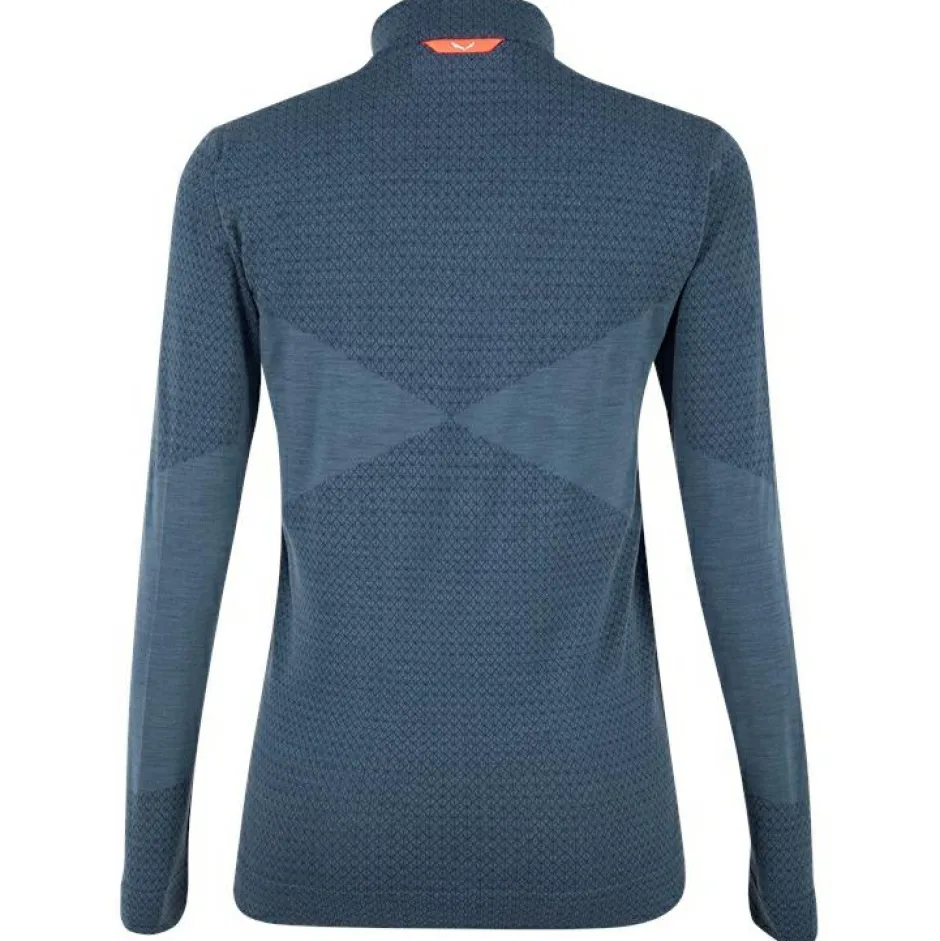 Salewa - Women's Zebru Medium Warm AMR Half Zip Tee - Merinounterwäsche
