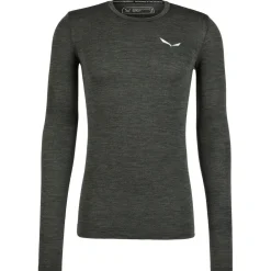 Salewa Kletterbekleidung|Merinounterwäsche-- Zebru Fresh AMR L/S Tee - Merinounterwäsche Black Out
