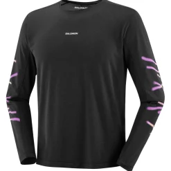 Salomon - SHKout Core L/S Tee GFX - Laufshirt Deep Black Sale