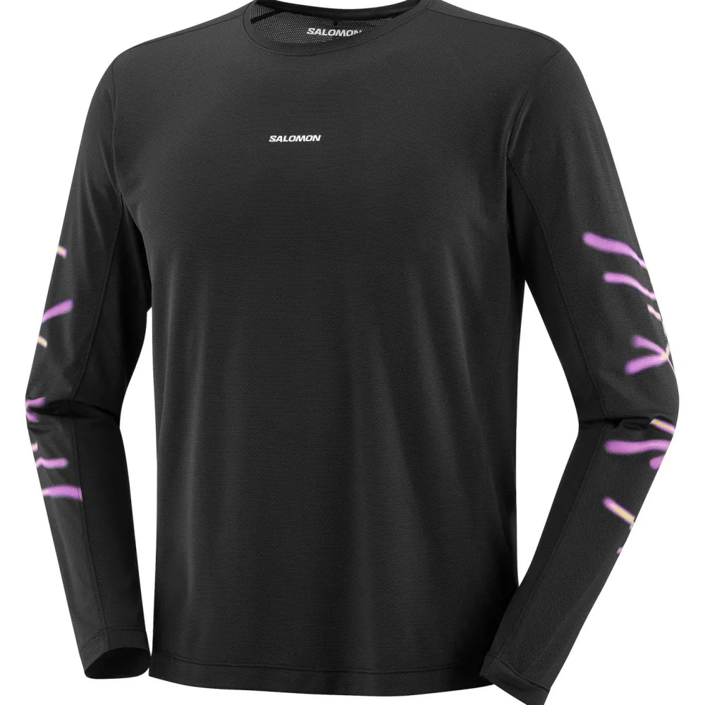 Salomon - SHKout Core L/S Tee GFX - Laufshirt Deep Black Sale