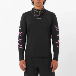Salomon - SHKout Core L/S Tee GFX - Laufshirt Deep Black Sale
