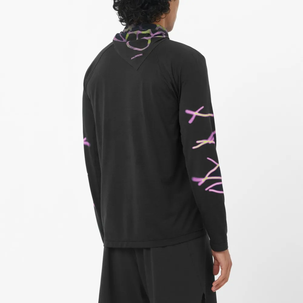 Salomon - SHKout Core L/S Tee GFX - Laufshirt Deep Black Sale