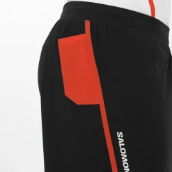 Salomon Laufbekleidung|Hosen-- S/Lab Speed Split 7'' Short - Laufshorts Deep Black / Fiery Red