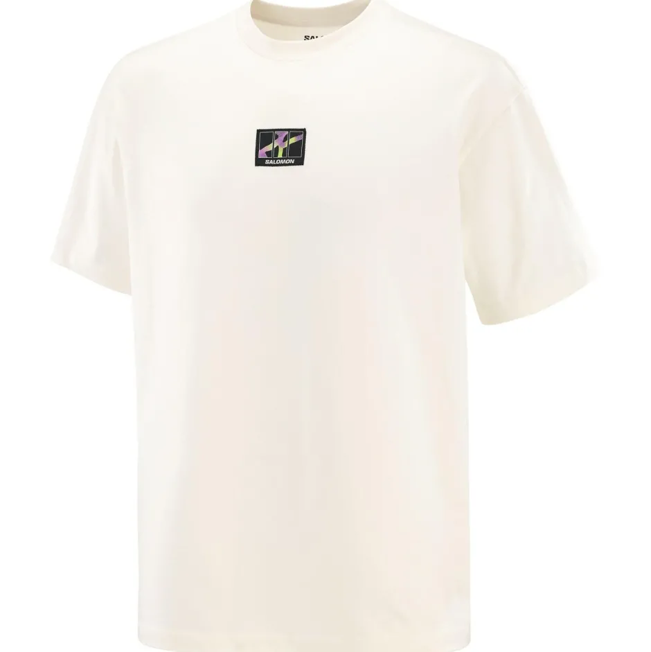 Salomon Alltagsbekleidung|T-Shirts-- Wild Rays Label S/S Tee - T-Shirt Whisper White
