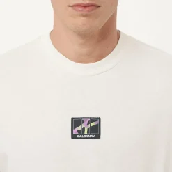 Salomon Alltagsbekleidung|T-Shirts-- Wild Rays Label S/S Tee - T-Shirt Whisper White