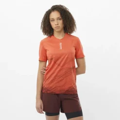 Salomon - Women's S/Lab Ultra Print - Laufshirt Burnt Sienna Best