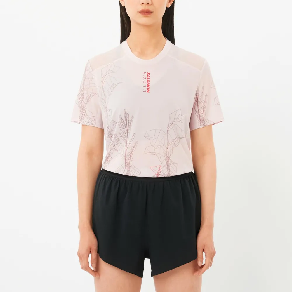 Salomon - Women's S/Lab Ultra Tee AOP - Laufshirt Lilac Ash Best