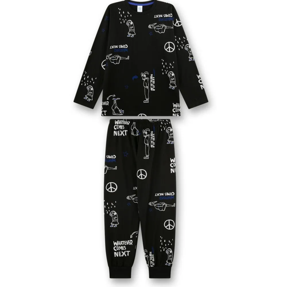 - Kid's Pyjama Long AOP 245916 - Schlafanzug < Sanetta Outlet