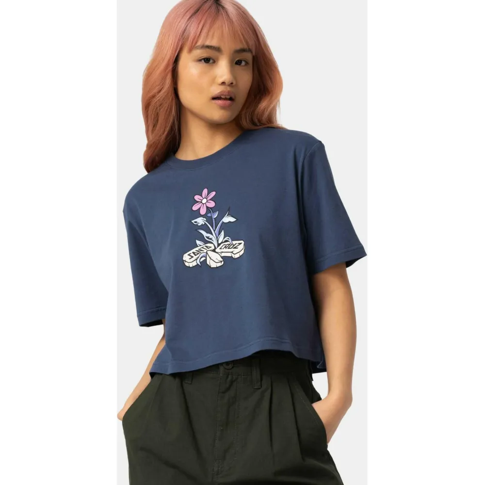 Santa Cruz - Women's Flourish T-Shirt - T-Shirt Heritage Blue Clearance