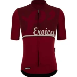 Santini Fahrradbekleidung|Radtrikots-- Eroica L' Jersey - Radtrikot Bordeaux
