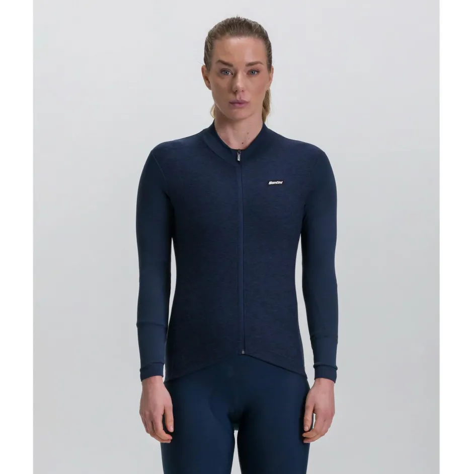 Santini Fahrradbekleidung|Radtrikots-- Women's Pure Block Colour Thermal Cycling Jersey - Radtrikot