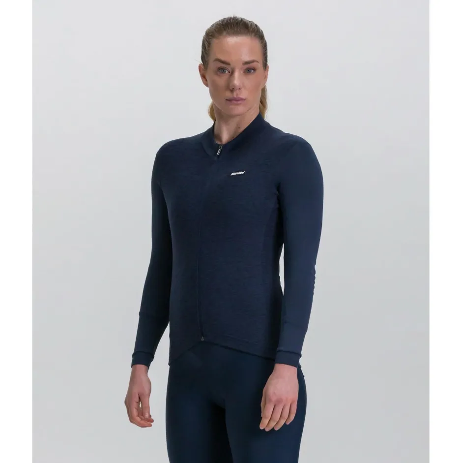 Santini Fahrradbekleidung|Radtrikots-- Women's Pure Block Colour Thermal Cycling Jersey - Radtrikot