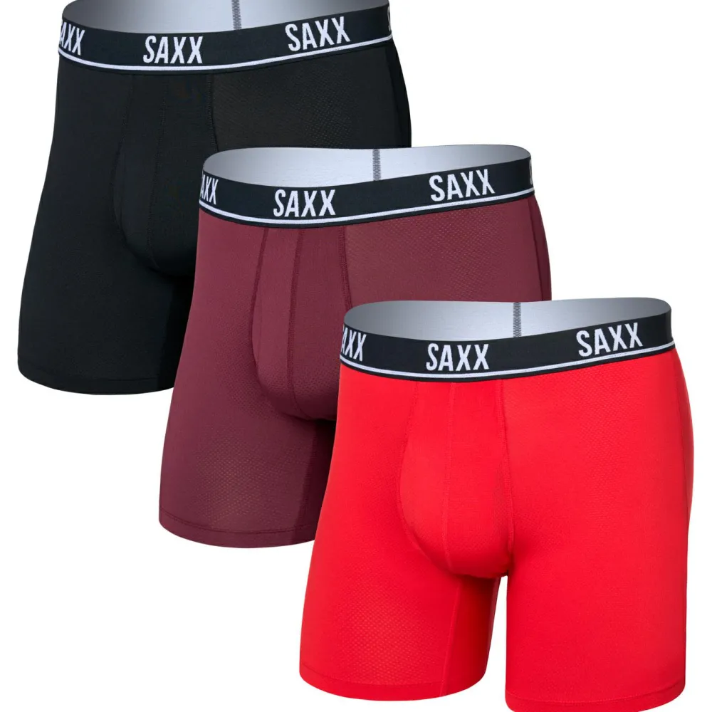 Saxx - Essential Performance Mesh Boxer Brief Fly 3-Pack - Alltagsunterwäsche