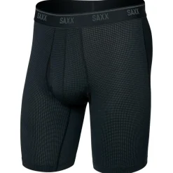 Saxx Alltagsbekleidung|Unterwäsche-- Quest Quick-Dry Mesh Long Boxer Brief Fly - Kunstfaserunterwäsche Black