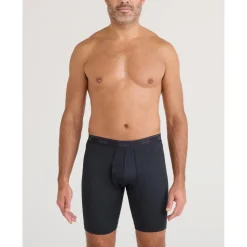 Saxx Alltagsbekleidung|Unterwäsche-- Quest Quick-Dry Mesh Long Boxer Brief Fly - Kunstfaserunterwäsche Black