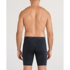 Saxx Alltagsbekleidung|Unterwäsche-- Quest Quick-Dry Mesh Long Boxer Brief Fly - Kunstfaserunterwäsche Black