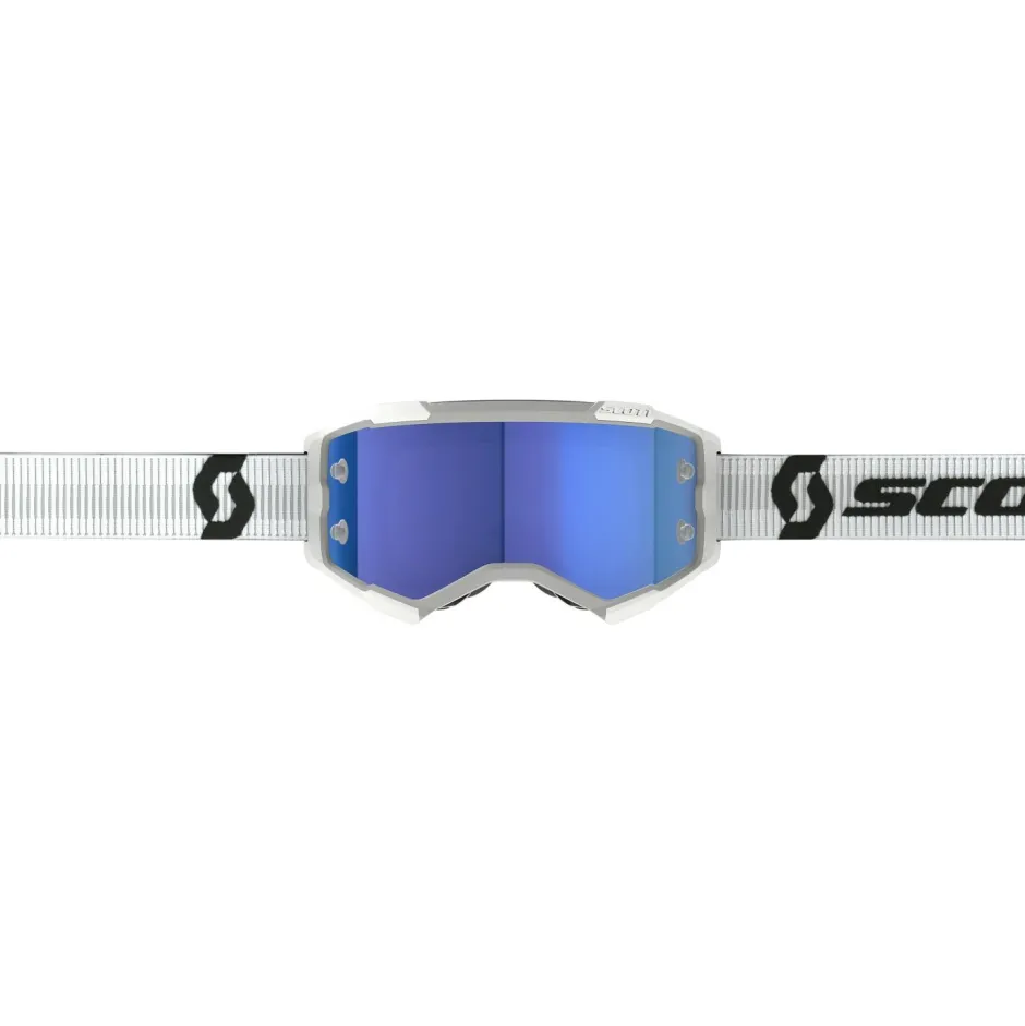 Scott Fahrradbekleidung|Brillen-- Fury S1 - Goggles White / Glas: Blue Chrome