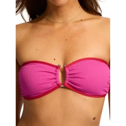 Seafolly Bademode-- Women's Beach Bound Ring Front Bandeau - Bikini-Top