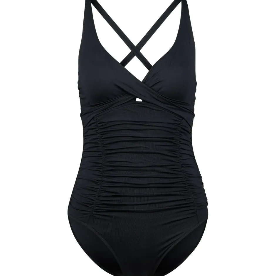 Seafolly Bademode-- Women's Collective MF Gathered Wrapfront Onepiece - Badeanzug Black