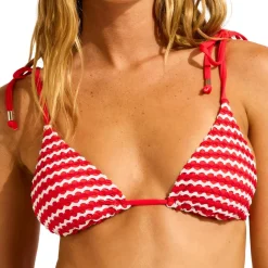 Seafolly Bademode-- Women's Mesh Effect Slide Tri - Bikini-Top