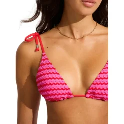 Seafolly Bademode-- Women's Mesh Effect Slide Tri - Bikini-Top
