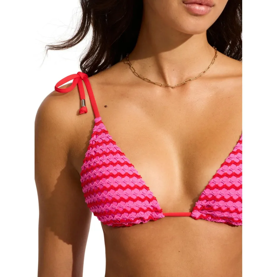 Seafolly Bademode-- Women's Mesh Effect Slide Tri - Bikini-Top