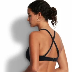 Seafolly Bademode-- Women's Collective Dd Scoop Neck Halter - Bikini-Top Black