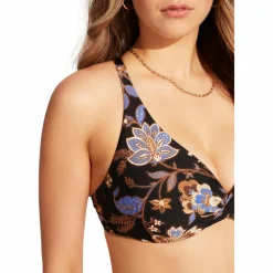 - Women's Silkroad Wrap Front F Cup Bra - Bikini-Top < Seafolly