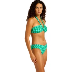 Seafolly Bademode-- Women's Sorrento Halter Bandeau - Bikini-Top Vivid Green