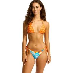 Seafolly - Women's Aquarius Reversible Tie Side Rio Pant - Bikini-Bottom