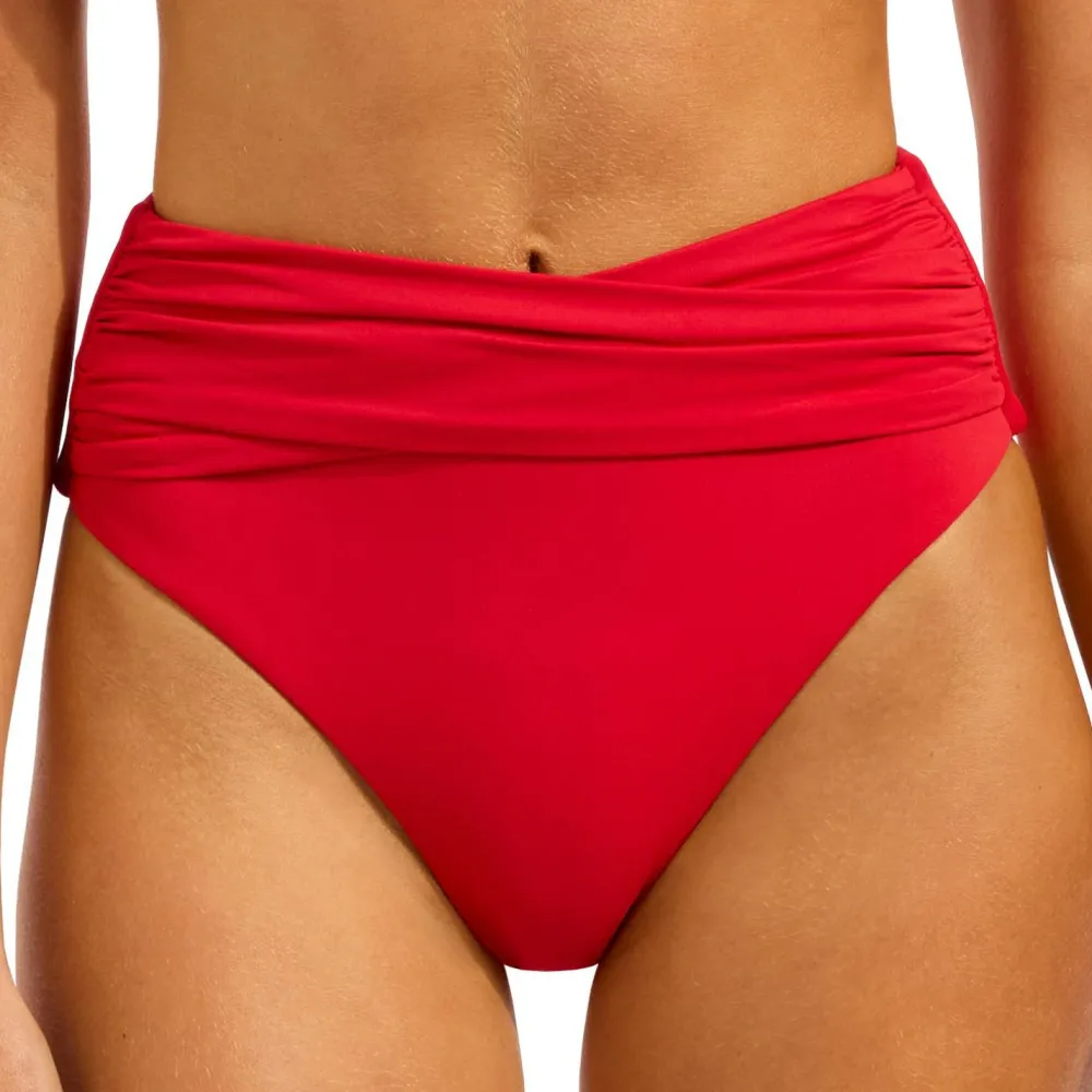 Seafolly - Women's Collective High Waist Wrap Front Pant - Bikini-Bottom Hot