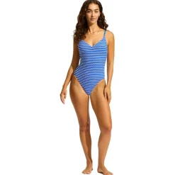 Seafolly - Women's Mesh Effect V Neck One Piece - Badeanzug