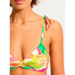 Seafolly - Women's Wonderland TwistedFront Bralette - Bikini-Top Fuchsia Rose Hot