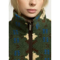 Selfhood Freizeitjacken|Jacken-- Women's Printed Teddy - Fleecejacke Green