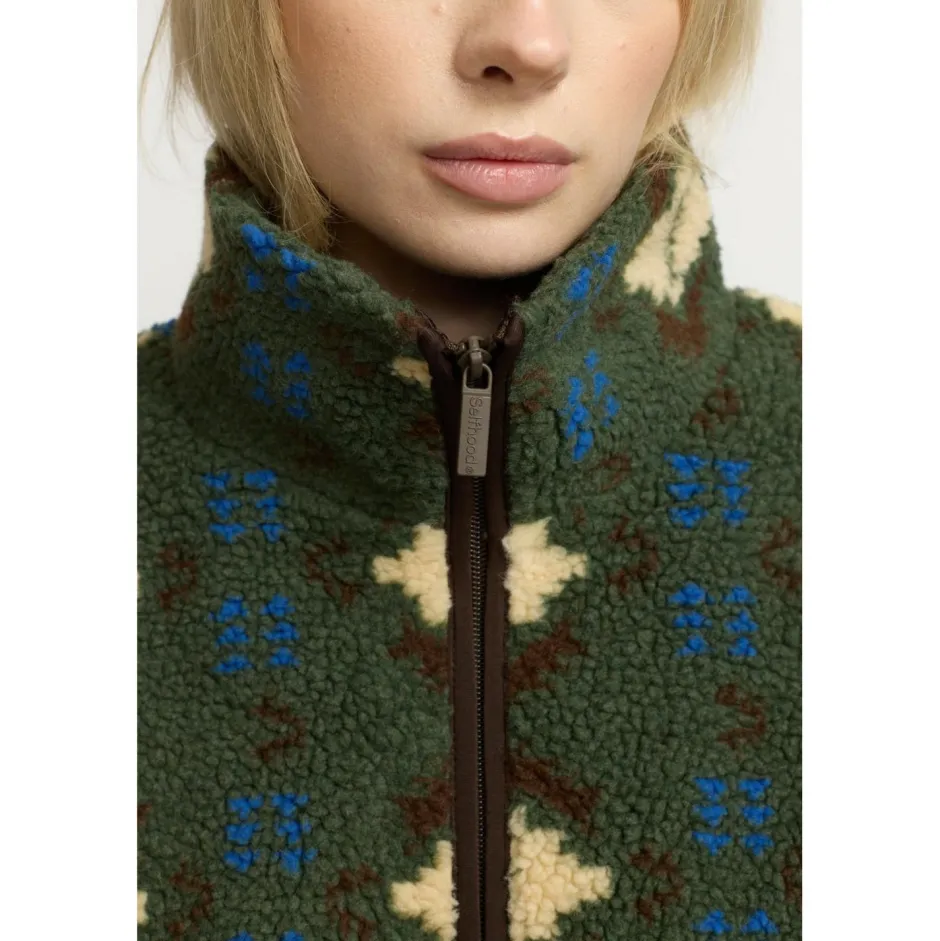Selfhood Freizeitjacken|Jacken-- Women's Printed Teddy - Fleecejacke Green