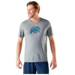 Smartwool - Bear Strata Active Short Sleeve - Merinoshirt Light Gray Heather Discount