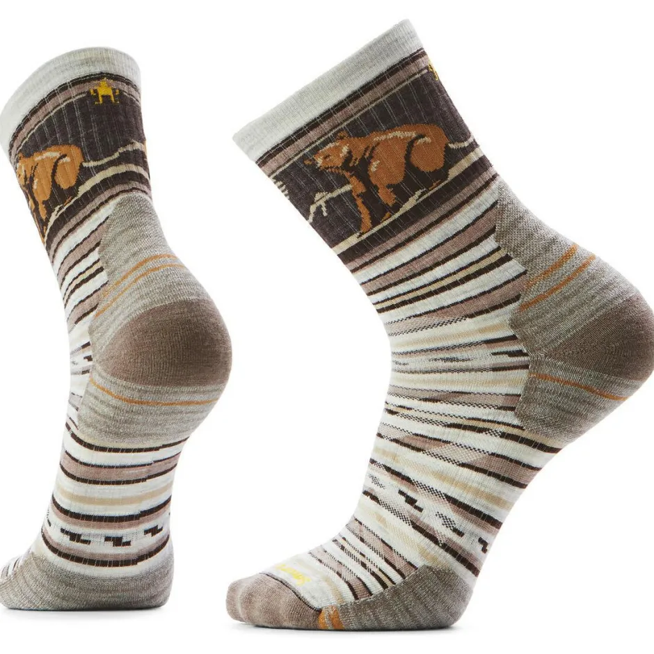 Smartwool Wandersocken|Merinosocken-- Hike Targeted Cushion Bear Stripe Mid Crew Socks - Wandersocken