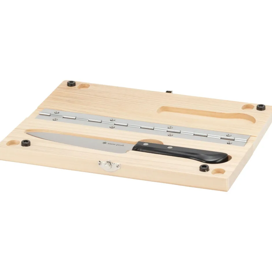 Snow Peak Outdoor-Küche|Messer-- Chopping Board Set - Kochset Wood / Black