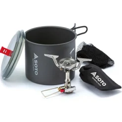 Soto Trekkingausrüstung|Outdoor-Küche-- Amicus W/ Igniter + New River Pot Combo - Gaskocher Silver / Black